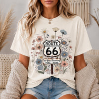 Route 66 100 Years Shirt Centennial Anniversary Tee Floral Route 66 Shirt Vintage Highway 66 Graphic Tee Road Trip Gift