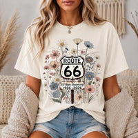 Route 66 100 Years Shirt Centennial Anniversary Tee Floral Route 66 Shirt Vintage Highway 66 Graphic Tee Road Trip Gift