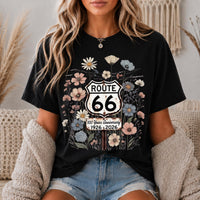 Route 66 100 Years Shirt Centennial Anniversary Tee Floral Route 66 Shirt Vintage Highway 66 Graphic Tee Road Trip Gift