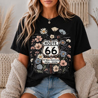 Route 66 100 Years Shirt Centennial Anniversary Tee Floral Route 66 Shirt Vintage Highway 66 Graphic Tee Road Trip Gift