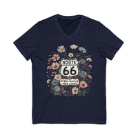 Route 66 Floral V Neck Shirt 100 Years Anniversary Tee Vintage Route 66 Wildflower Shirt Road Trip Gift 1926 2026 Tee
