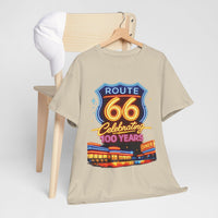 Route 66 Celebration Tee | 100 Years vintage highway sign, diner scene