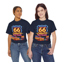 Route 66 Celebration Tee | 100 Years vintage highway sign, diner scene
