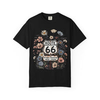 Route 66 Floral Shield 100 Years T-shirt | 1926-2026 Mother Road