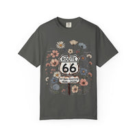 Route 66 Floral Shield 100 Years T-shirt | 1926-2026 Mother Road