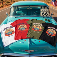 America 250 Route 66 Vintage Shield T-Shirt | 1776-2026 Roadtrip Tee