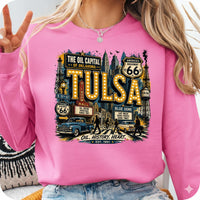 Tulsa Oklahoma PNG, Oil Capital Shirt Design, Blue Dome District Tee, Route 66 Vintage City Graphic, Instant Download