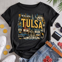 Tulsa Oklahoma PNG, Oil Capital Shirt Design, Blue Dome District Tee, Route 66 Vintage City Graphic, Instant Download