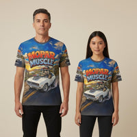 1969 Charger Mopar Muscle Car Shirt Route 66 Wearable Art Tee Classic American Muscle Car Gift for Mopar Fans