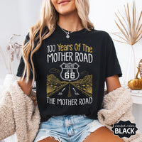 Route 66 100th Anniversary Shirt, Mother Road Vintage Tee, Comfort Colors 1717 Retro Travel T-Shirt, 100 Years US Highway Graphic Apparel