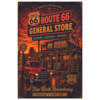Route 66 General Store Poster, Vintage Route 66 Wall Art, Retro Americana Decor, Arizona Highway Sign Print, Man Cave Garage Office Gift
