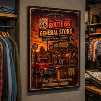 Route 66 General Store Poster, Vintage Route 66 Wall Art, Retro Americana Decor, Arizona Highway Sign Print, Man Cave Garage Office Gift