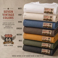Custom Route 66 Centennial Comfort Colors Shirt, 100 Years of the Mother Road Tee, Road Trip Shirt, Family Vacation Route 66 Travel Gift