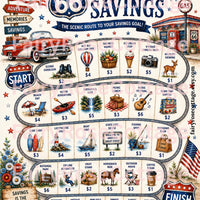Route 66 Savings Challenge Printable | Road Trip Cash Stuffing Game | Patriotic Summer Budget Tracker | Vacation Savings PDF