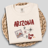 Arizona Road Trip TShirt, Casual Graphic Tee, Travel Shirt, Summer Route 66 Wear, Vacation Gift for Adventure Lovers, Southwest Souvenir Top