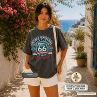 Route 66 Centennial Shirt and Tote Bag, Historic Highway Gift, Route 66 100 Years Anniversary, Road Trip Lover Matching Set