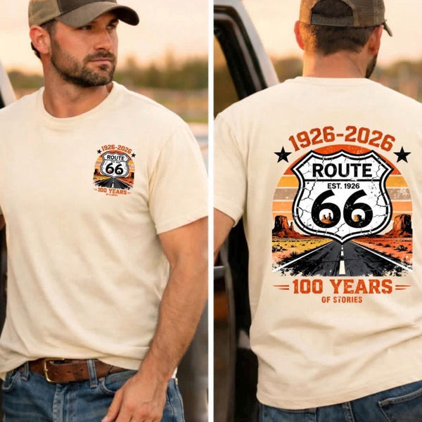 Route 66 Centennial T-Shirt | Vintage Road Trip Americana Tee