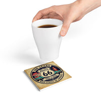Route 66 100 Years Ceramic Coaster | Vintage Cars, 1926-2026 Memorabilia