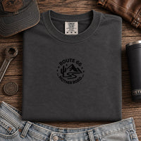 Route 66 Embroidered Shirt Minimalist Mother Road Tee Vintage Route 66 Desert Mountain Shirt Americana Road Trip Gift