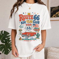 Route 66 Centennial Shirt, Route 66 100 Year Club Tee, Vintage Americana Road Trip Shirt, Retro Highway Graphic Tee, Travel Unisex T-shirt
