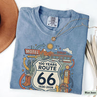 Comfort Colors® Retro Route 66 Shirt 100th Anniversary Road Trip TShirt Vintage Americana