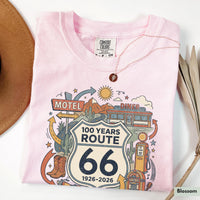 Comfort Colors® Retro Route 66 Shirt 100th Anniversary Road Trip TShirt Vintage Americana