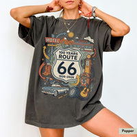 Comfort Colors® Retro Route 66 Shirt 100th Anniversary Road Trip TShirt Vintage Americana