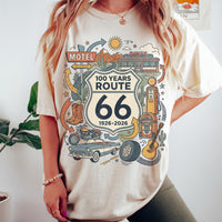 Comfort Colors® Retro Route 66 Shirt 100th Anniversary Road Trip TShirt Vintage Americana