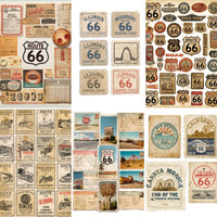 Printable Route 66 Junk Journal Ephemera Kit | Vintage Americana Road Trip Scrapbook Pages | Instant Download JPG