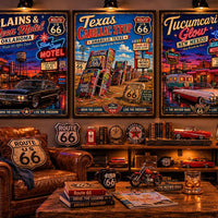 Americana-inspired Route 66 Printable Wall Art Bundle, Vintage Americana Travel Posters (Digital Download)