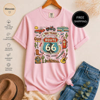 Route 66 T-Shirt, Vintage Americana Road Trip Graphic