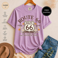 Route 66 T-Shirt, 100 Year Anniversary Vintage Floral Graphic