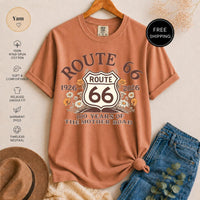 Route 66 T-Shirt, 100 Year Anniversary Vintage Floral Graphic