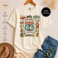 Route 66 T-Shirt, Vintage Americana Road Trip Graphic