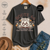 Route 66 T-Shirt, 100 Year Anniversary Vintage Floral Graphic