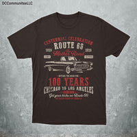 Summer Trips Route 66 Couple Celebration T-Shirt, Vintage Classic Car Road Trip Apparel