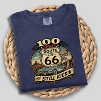 Route 66 T-Shirt | Hundred Years and Still Kickin' Tee | Retro Highway Anniversary Crewneck