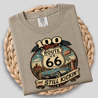 Route 66 T-Shirt | Hundred Years and Still Kickin' Tee | Retro Highway Anniversary Crewneck