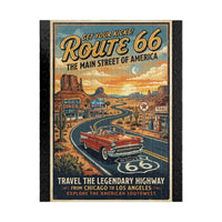 Route 66 Vintage Roadtrip Poster Puzzle | Retro American Southwest Highway Jigsaw