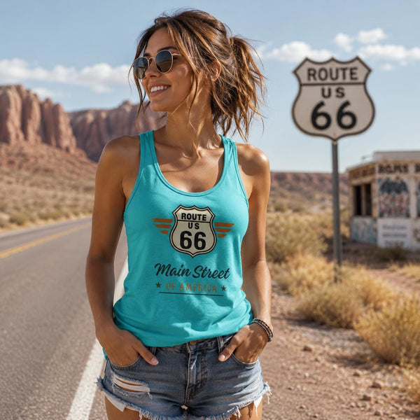 Route 66 Main Street of America Racerback Tank