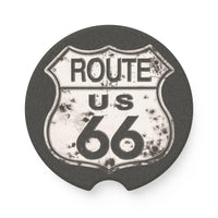 Vintage Route 66 Shield Car Coaster | Soapstone Drink Holder