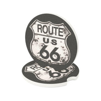 Vintage Route 66 Shield Car Coaster | Soapstone Drink Holder