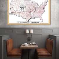 Vintage Route 66 map, large printable poster (instant download)
