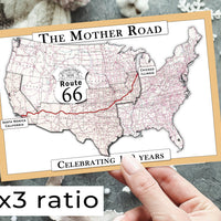 Vintage Route 66 map, large printable poster (instant download)
