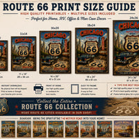 Chicago Route 66 Poster | Historic Mother Road Wall Art (Digital Download)
