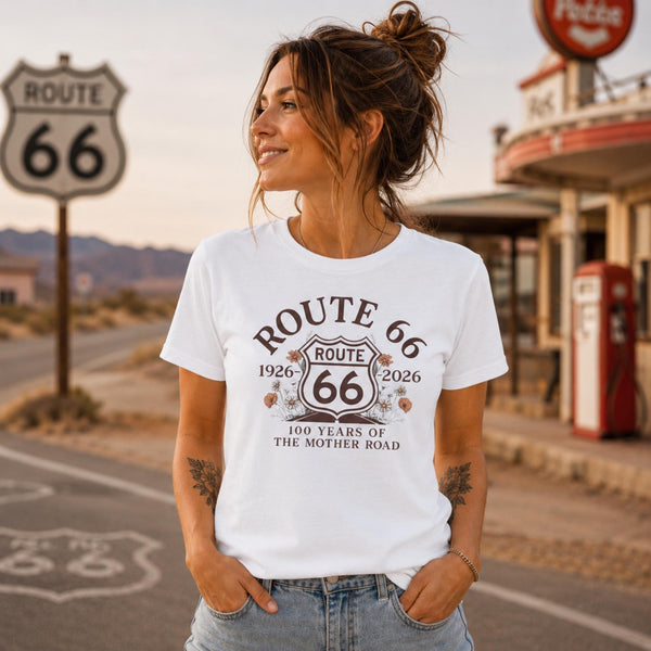 Route 66 Centennial Shirt 1926 2026 Mother Road Tee Vintage Route 66 Gift Historic Highway Shirt Road Trip Graphic Tee