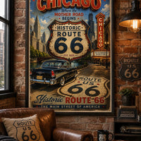 Chicago Route 66 Poster | Historic Mother Road Wall Art (Digital Download)