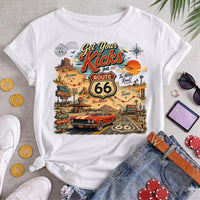 Route 66 Road Trip PNG, Get Your Kicks Mustang Tee, Arizona New Mexico Texas Highway Map, Retro Diner Graphic, Instant Download