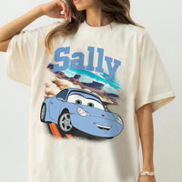 Retro Sally Carrera Porsche Tee, Radiator Springs Graphic Shirt, Route 66 Road Trip Top