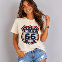 Route 66 100th Anniversary Shirt, Floral Route 66 Tee, Patriotism Gift, USA Road Trip